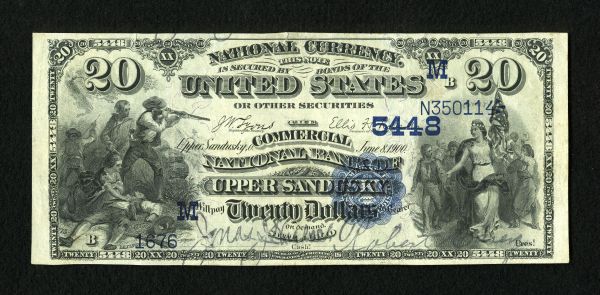 Upper Sandusky, OH, Ch.#5448, Commercial NB, 1882DB $20, VF